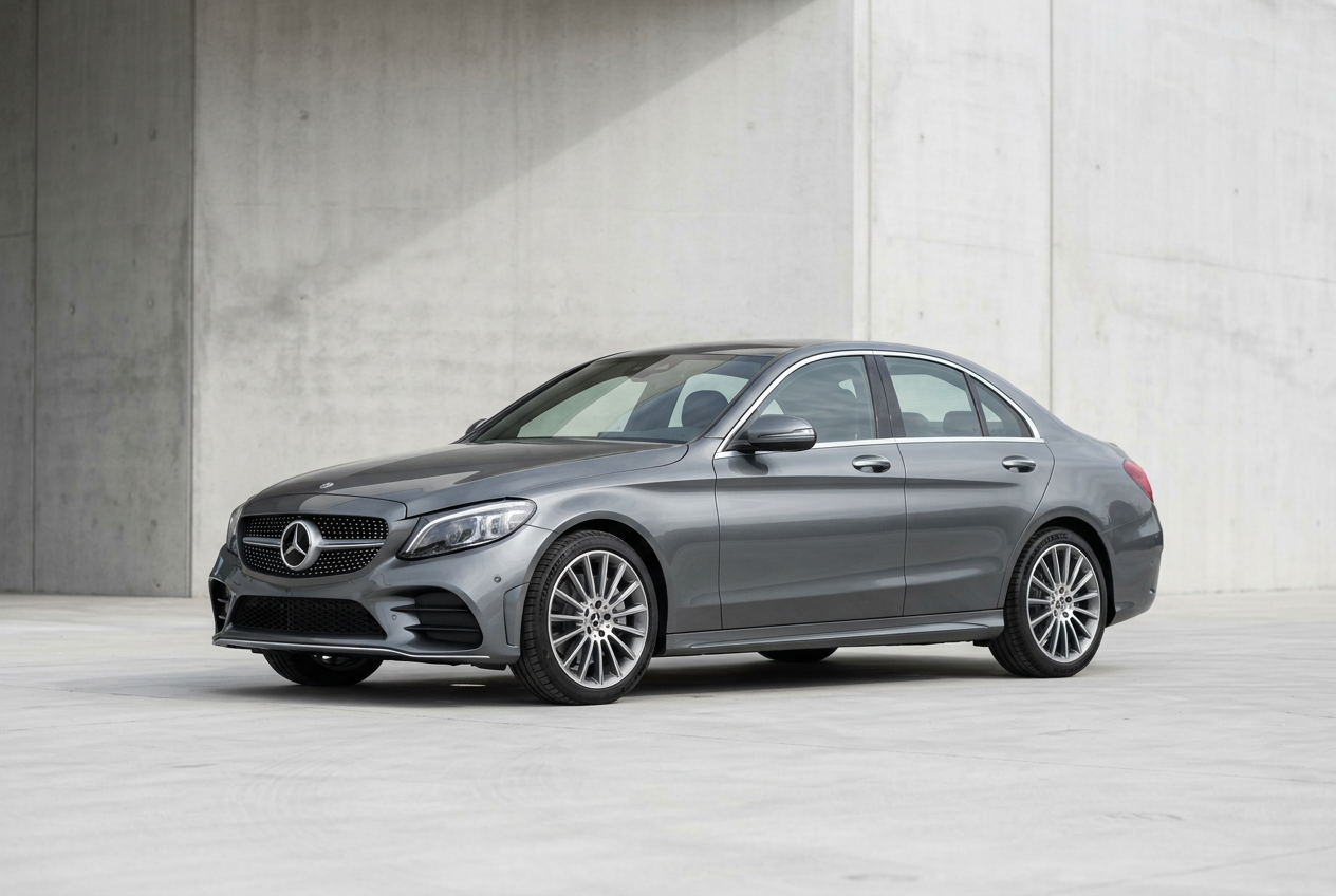 2020 Mercedes-Benz C200, front three-quarter view